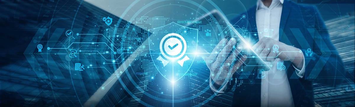 Businessmen's connections are protected through quality assurance protocols, processes, standards, certifications, methods, monitoring, and auditing
