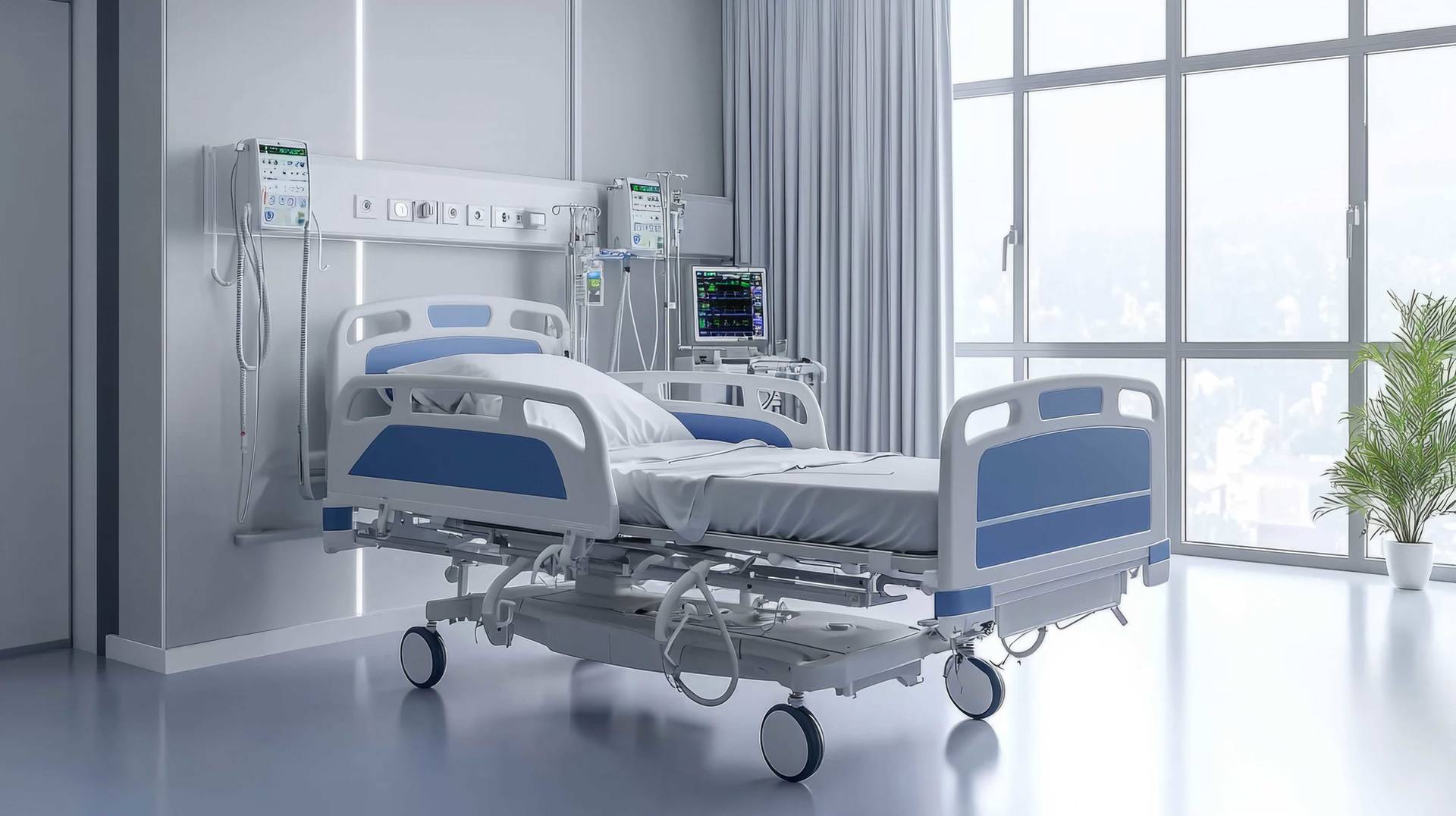 Patient room with white interior for clinical trials