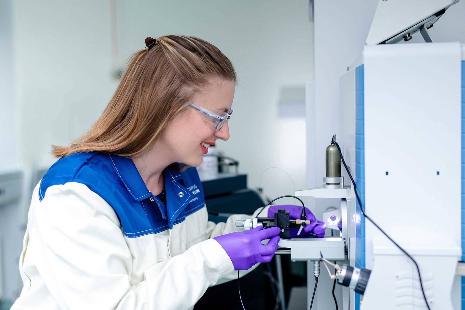 Scientist in a laboratory using Electrospray Ionization Mass Spectrometry