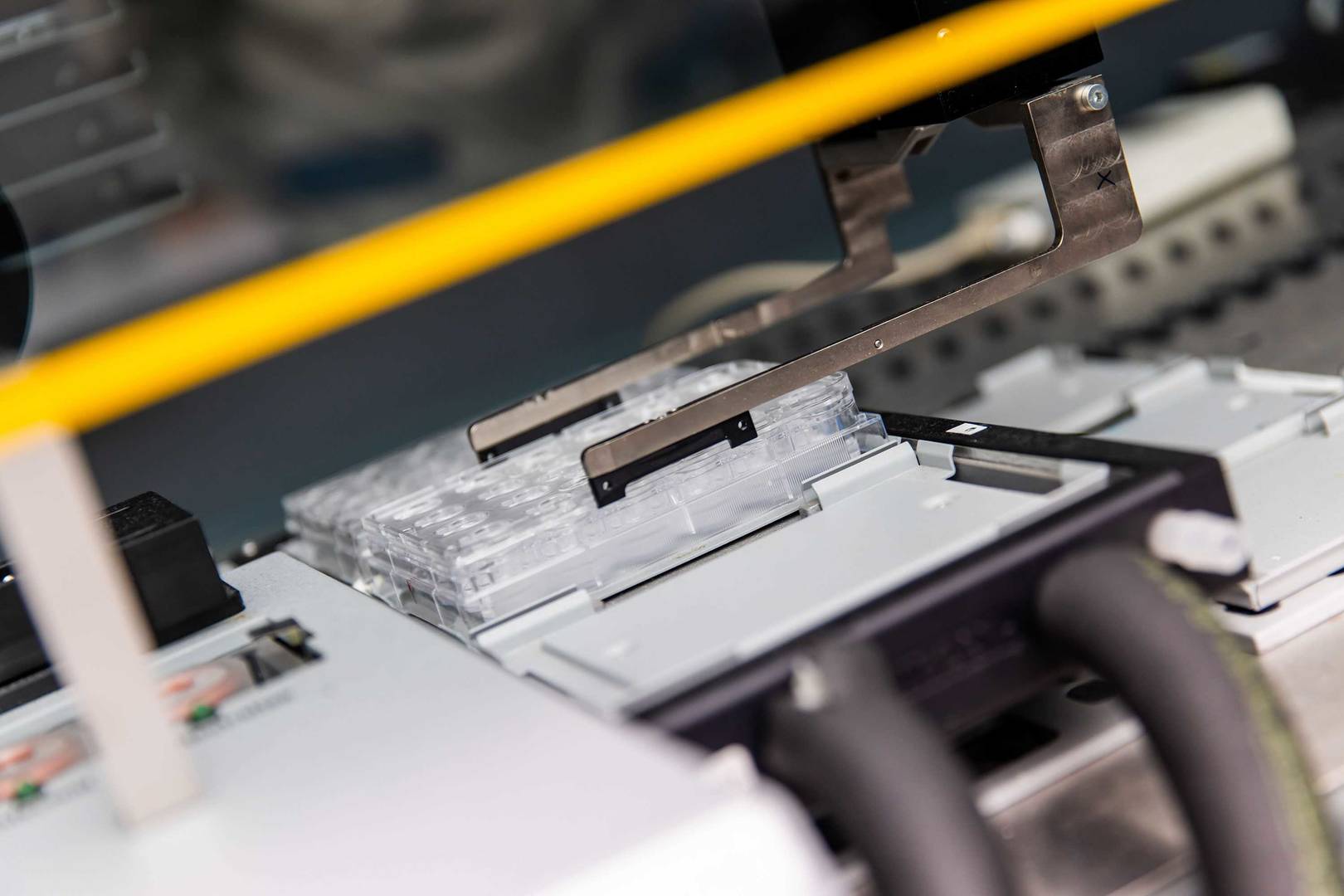 24-well plate being handled by a machine