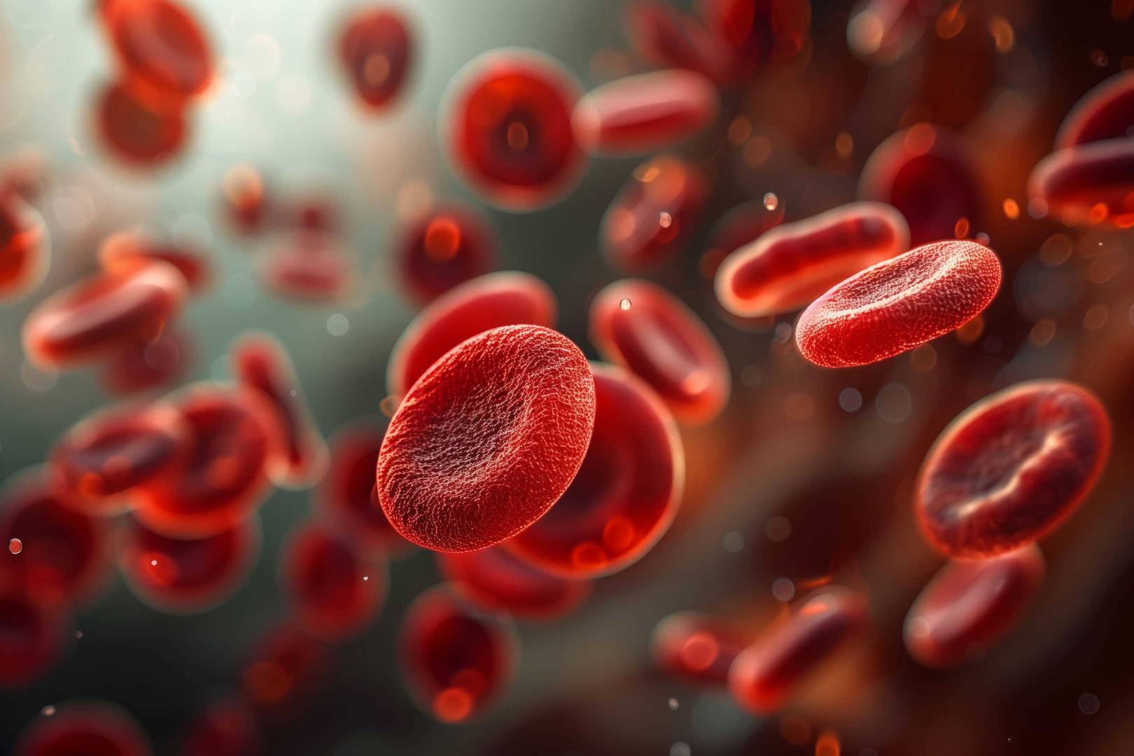 Red blood cells flowing in a vesselĀ