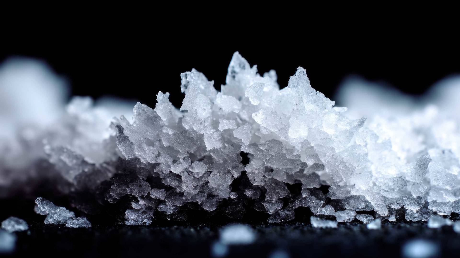 Microscopic view of salt crystals