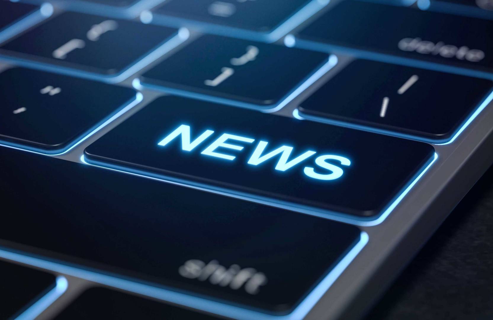 Computer keyboard containing a button for news